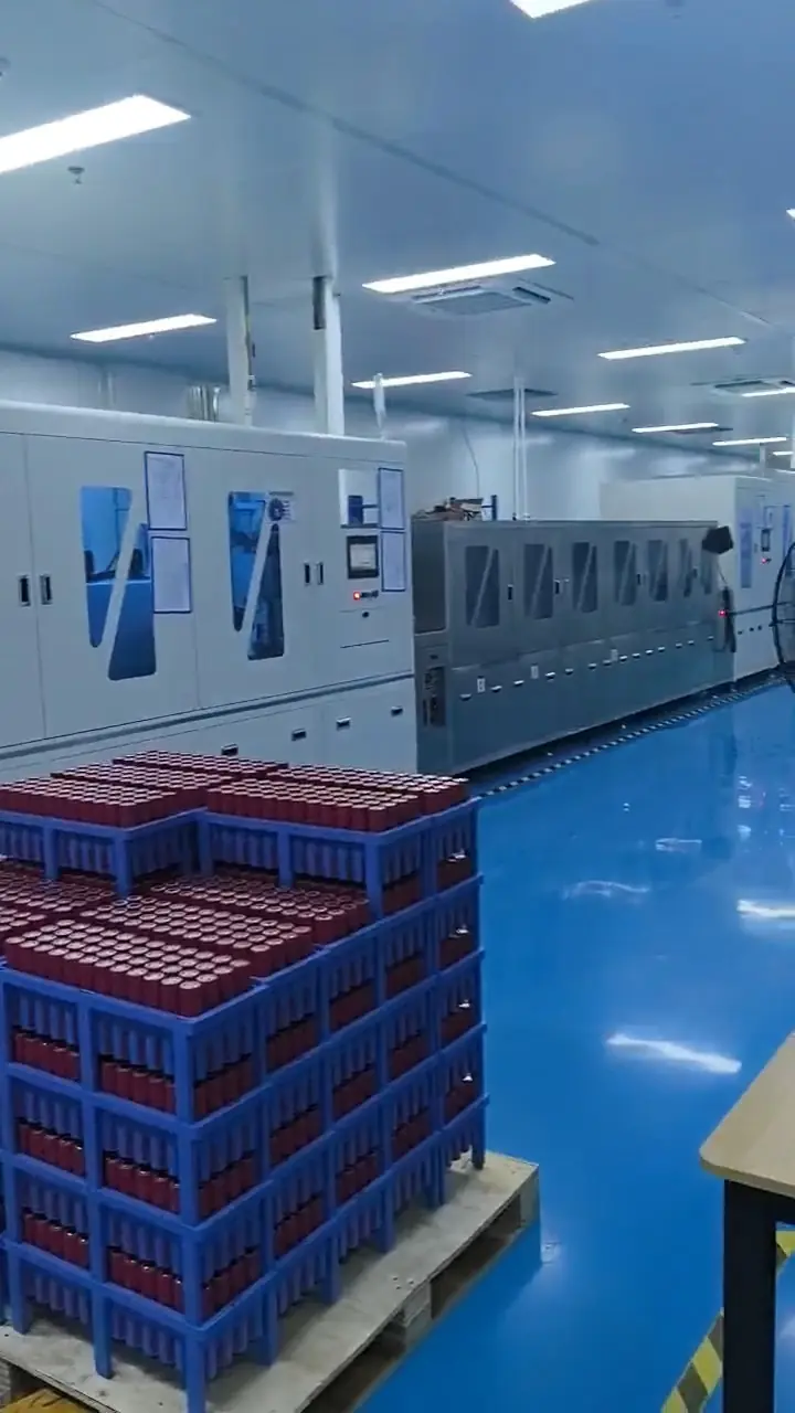 LFPOWER cylindrical cell production workshop with turnover baskets