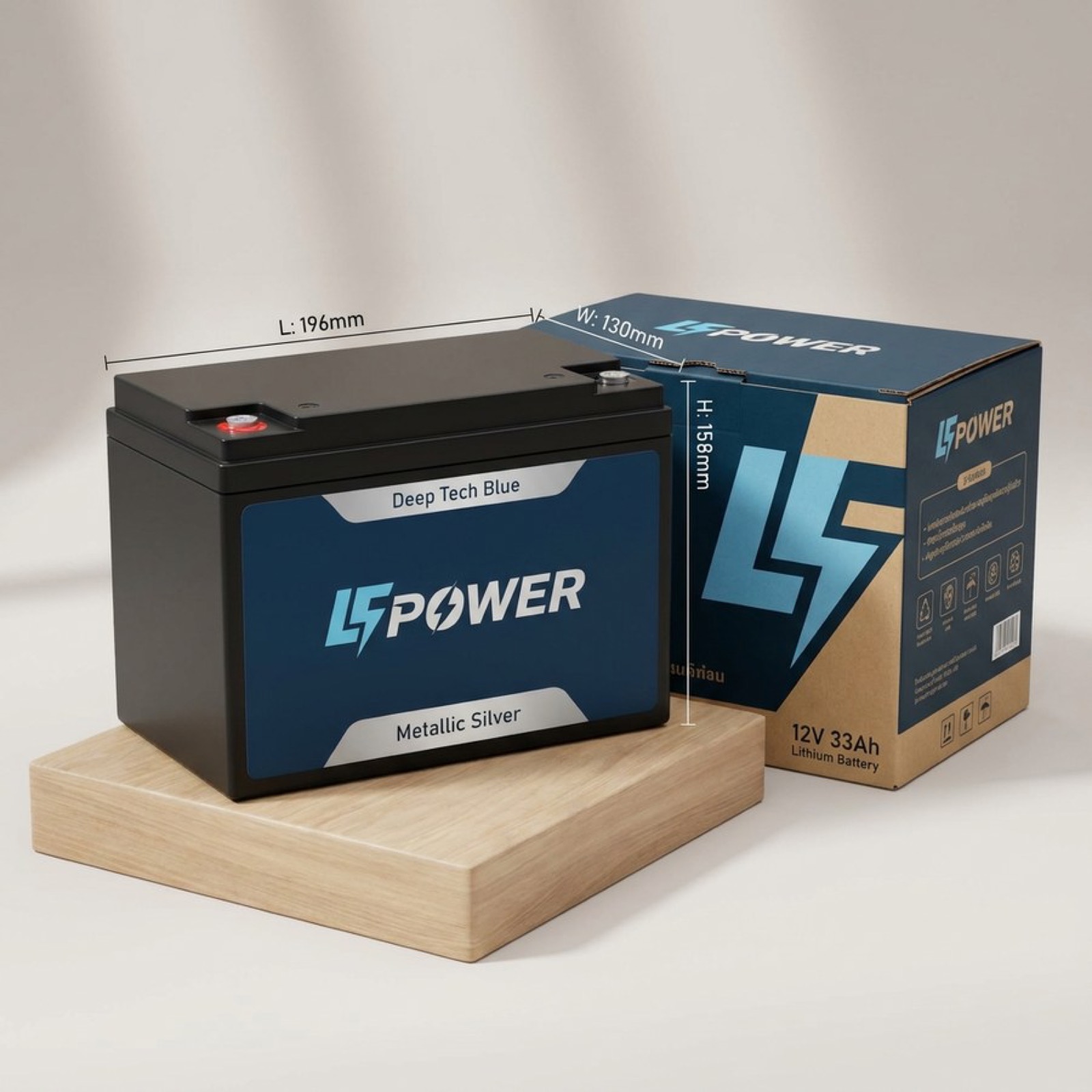 LFPOWER 12V 33Ah lithium battery